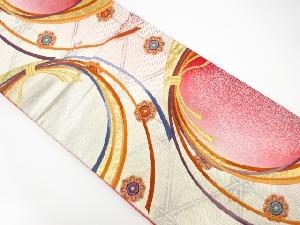 束ね熨斗に華紋・若松模様織り出し　袋帯